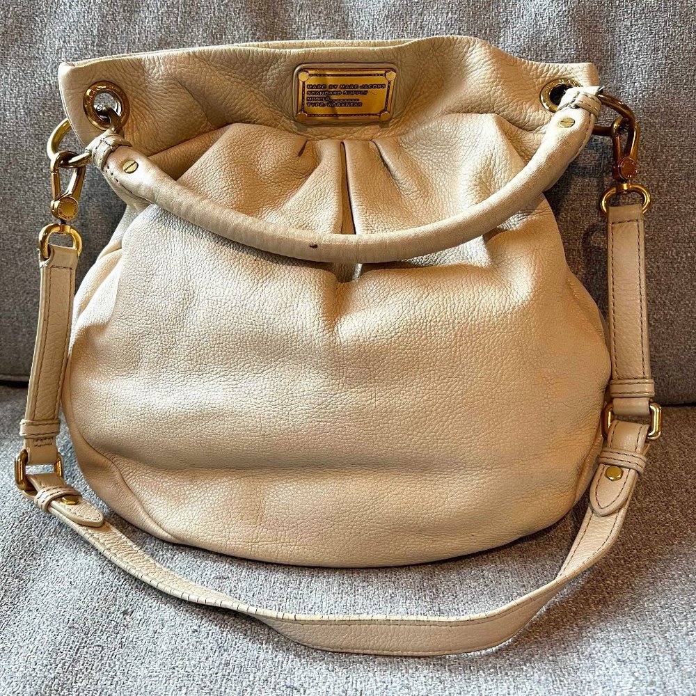 Marc by Marc Jacobs Leather Satchel | Cream w/ Gold Hardware | Detachable Strap